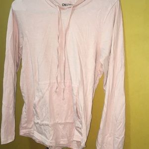 Light pink long sleeve with hoodie